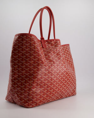 Goyard Saint Louis GM Shoulder Tote Bag in Red Goyardine Canvas and Chevroches Calfskin
