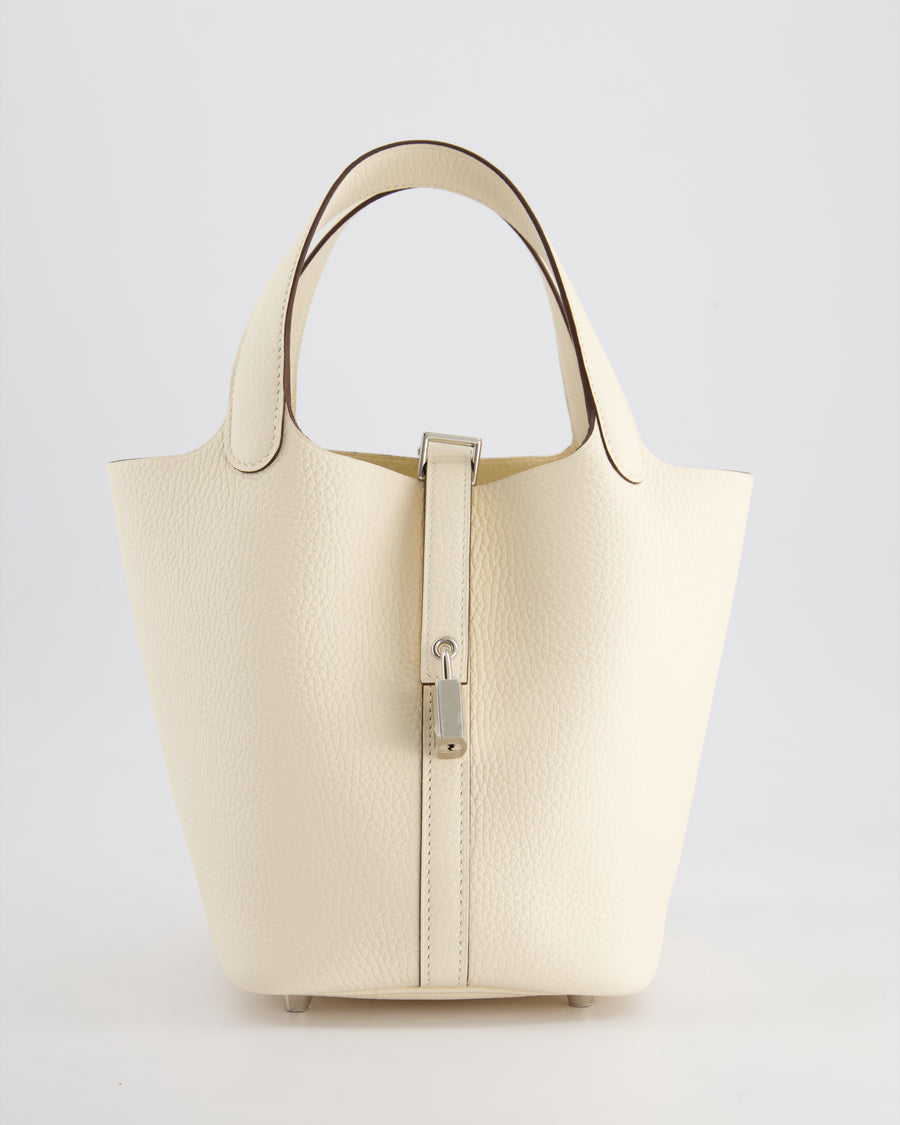 *HOT & RARE* Hermès Picotin Bag 18cm in Nata Clemence Leather with Palladium Hardware