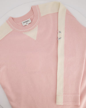 Chanel 24/C Pink Long Line Jumper with CC Arm Sequin Detail Size FR 36 (UK 8) RRP £3100