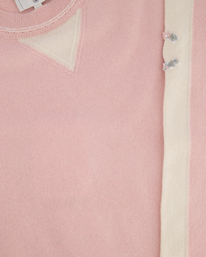 Chanel 24/C Pink Long Line Jumper with CC Arm Sequin Detail Size FR 36 (UK 8) RRP £3100