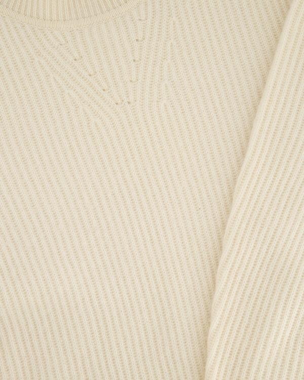 Rag & Bone Cream Round Neck Long-Line Knitted Jumper Size S (UK 8)