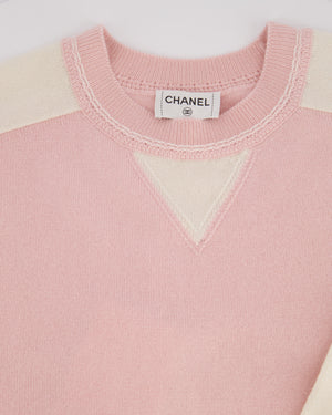 Chanel 24/C Pink Long Line Jumper with CC Arm Sequin Detail Size FR 36 (UK 8) RRP £3100