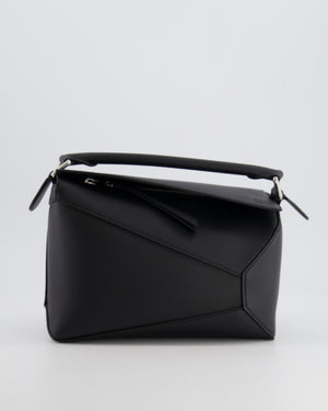 Loewe Black Small Puzzle Edge Bag in Smooth Calfskin Leather with Silver Hardware RRP £2,700