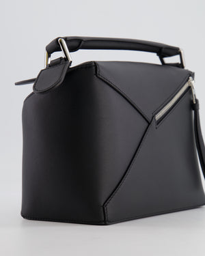 Loewe Black Small Puzzle Edge Bag in Smooth Calfskin Leather with Silver Hardware RRP £2,700.