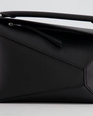 Loewe Black Small Puzzle Edge Bag in Smooth Calfskin Leather with Silver Hardware RRP £2,700.