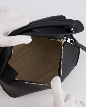 Loewe Black Small Puzzle Edge Bag in Smooth Calfskin Leather with Silver Hardware RRP £2,700.