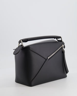 Loewe Black Small Puzzle Edge Bag in Smooth Calfskin Leather with Silver Hardware RRP £2,700