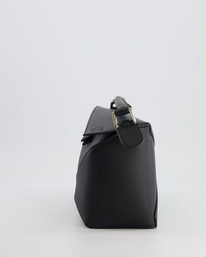 Loewe Black Small Puzzle Edge Bag in Smooth Calfskin Leather with Silver Hardware RRP £2,700.