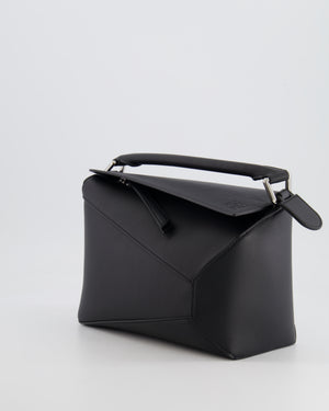Loewe Black Small Puzzle Edge Bag in Smooth Calfskin Leather with Silver Hardware RRP £2,700