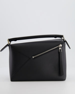 Loewe Black Small Puzzle Edge Bag in Smooth Calfskin Leather with Silver Hardware RRP £2,700.