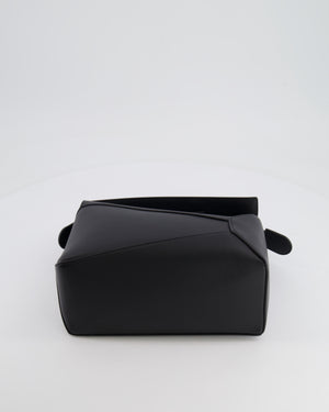Loewe Black Small Puzzle Edge Bag in Smooth Calfskin Leather with Silver Hardware RRP £2,700.