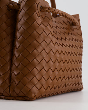 Bottega Veneta Medium Andiamo Bag in Cognac Intrecciato Leather with Gold Hardware RRP £4,030