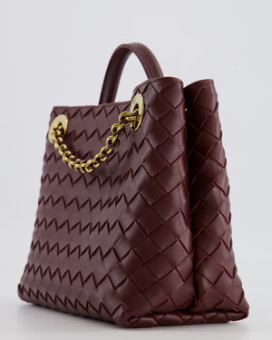 Bottega Veneta Barolo Small Andiamo Chain Intrecciato Leather Top Handle Bag with Sliding Cross-Body and Gold Knot and Chain Hardware RRP £3,670