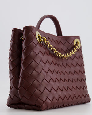 Bottega Veneta Barolo Small Andiamo Chain Intrecciato Leather Top Handle Bag with Sliding Cross-Body and Gold Knot and Chain Hardware RRP £3,670