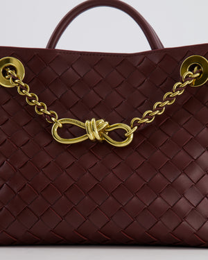 Bottega Veneta Barolo Small Andiamo Chain Intrecciato Leather Top Handle Bag with Sliding Cross-Body and Gold Knot and Chain Hardware RRP £3,670