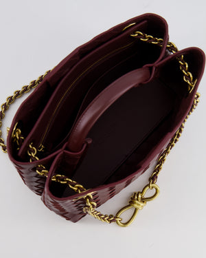 Bottega Veneta Barolo Small Andiamo Chain Intrecciato Leather Top Handle Bag with Sliding Cross-Body and Gold Knot and Chain Hardware RRP £3,670