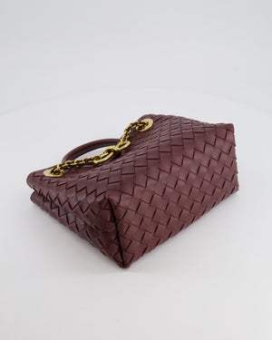 Bottega Veneta Barolo Small Andiamo Chain Intrecciato Leather Top Handle Bag with Sliding Cross-Body and Gold Knot and Chain Hardware RRP £3,670