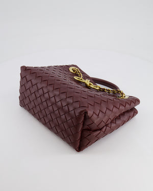 Bottega Veneta Barolo Small Andiamo Chain Intrecciato Leather Top Handle Bag with Sliding Cross-Body and Gold Knot and Chain Hardware RRP £3,670