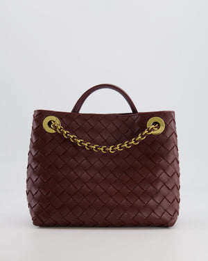 Bottega Veneta Barolo Small Andiamo Chain Intrecciato Leather Top Handle Bag with Sliding Cross-Body and Gold Knot and Chain Hardware RRP £3,670
