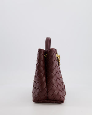 Bottega Veneta Barolo Small Andiamo Chain Intrecciato Leather Top Handle Bag with Sliding Cross-Body and Gold Knot and Chain Hardware RRP £3,670