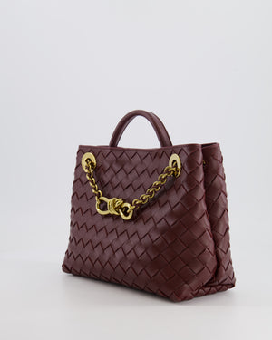 Bottega Veneta Barolo Small Andiamo Chain Intrecciato Leather Top Handle Bag with Sliding Cross-Body and Gold Knot and Chain Hardware RRP £3,670