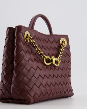 Bottega Veneta Barolo Small Andiamo Chain Intrecciato Leather Top Handle Bag with Sliding Cross-Body and Gold Knot and Chain Hardware RRP £3,670