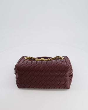 Bottega Veneta Barolo Small Andiamo Chain Intrecciato Leather Top Handle Bag with Sliding Cross-Body and Gold Knot and Chain Hardware RRP £3,670