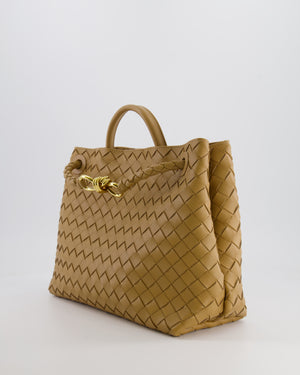 Bottega Veneta Medium Andiamo Bag in Praline Intrecciato Leather with Gold Hardware RRP £4,030