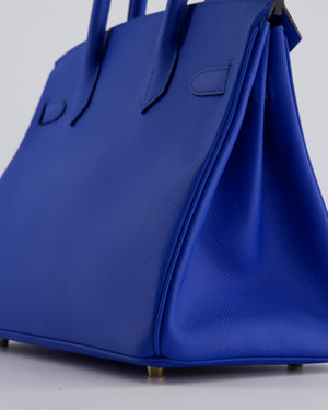 Hermes Birkin 30cm Retourne Bag in Bleu France Epsom Leather With Gold Hardware