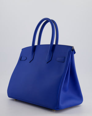 Hermes Birkin 30cm Retourne Bag in Bleu France Epsom Leather With Gold Hardware
