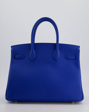 Hermes Birkin 30cm Retourne Bag in Bleu France Epsom Leather With Gold Hardware
