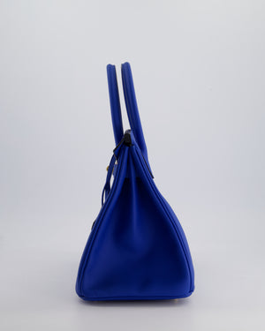 Hermes Birkin 30cm Retourne Bag in Bleu France Epsom Leather With Gold Hardware