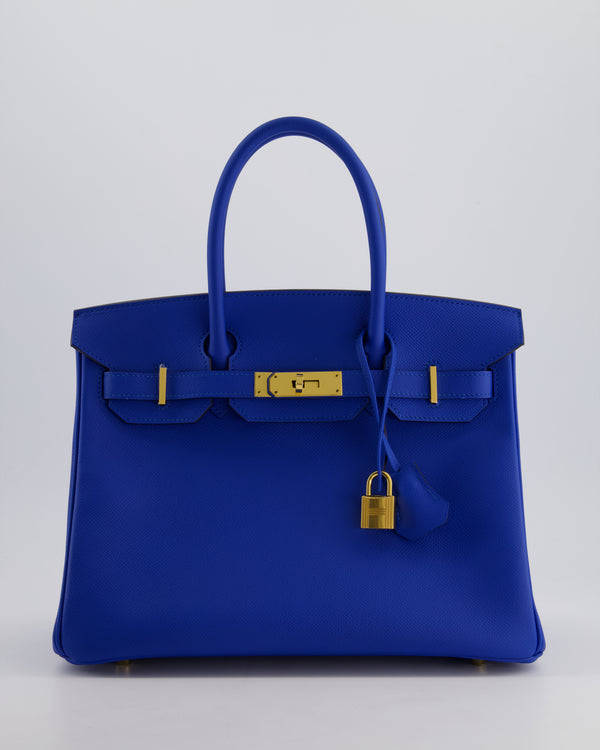 *FIRE PRICE* Hermes Birkin 30cm Retourne Bag in Bleu France Epsom Leather With Gold Hardware