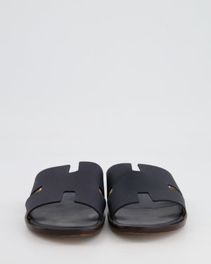 Hermès Dark Navy Izmir Epsom Sandals Size EU 40