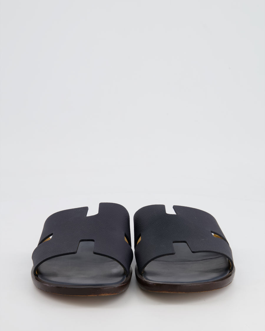 Hermès Dark Navy Izmir Epsom Sandals Size EU 40