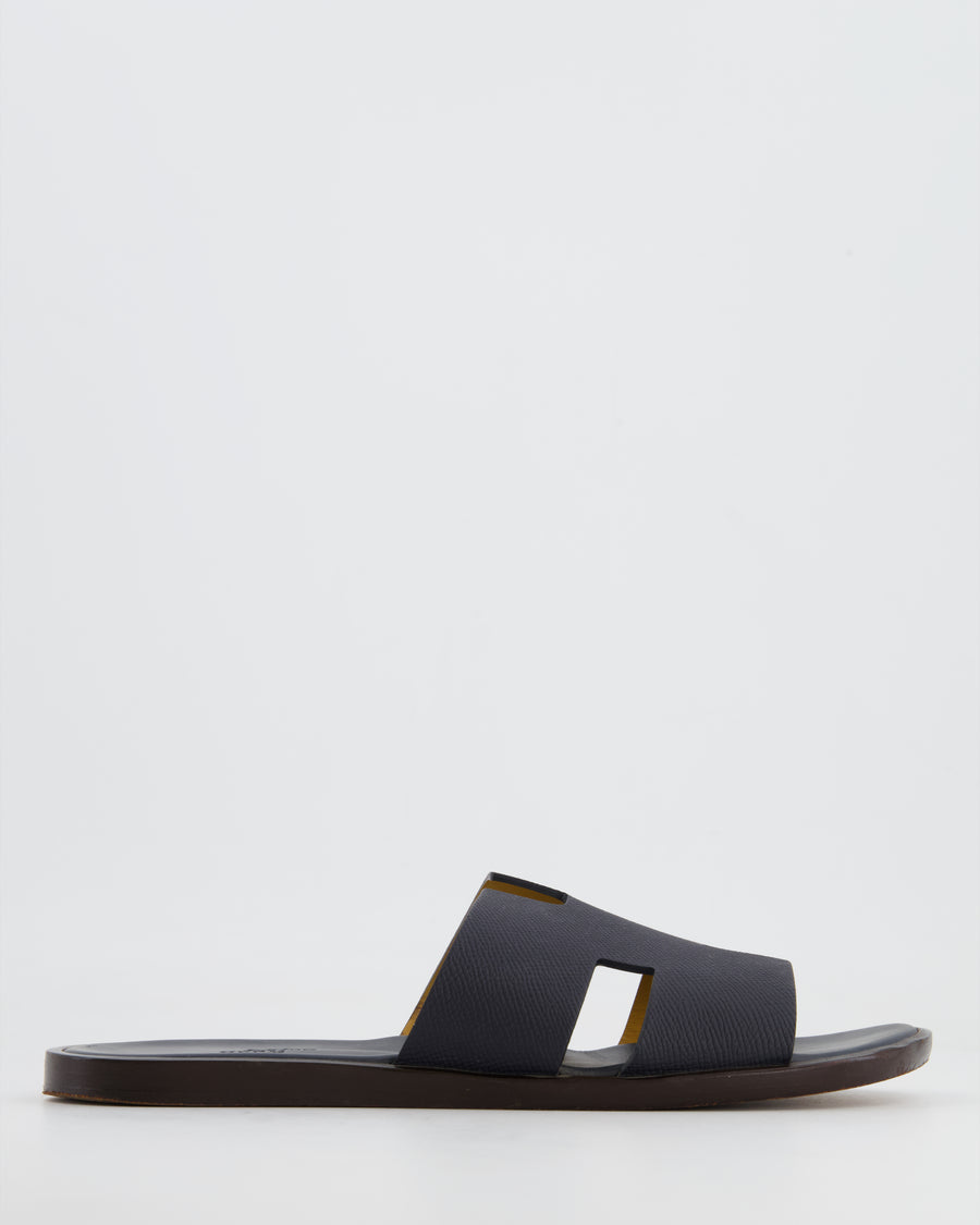 Hermès Dark Navy Izmir Epsom Sandals Size EU 40