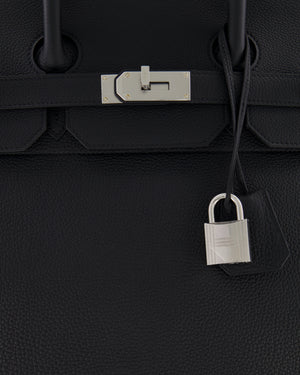 Hermès HAC Bag 40cm in Black Togo Leather With Palladium Hardware