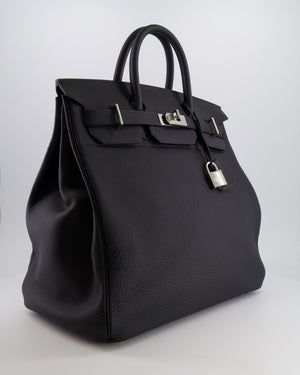 Hermès HAC Bag 40cm in Black Togo Leather With Palladium Hardware