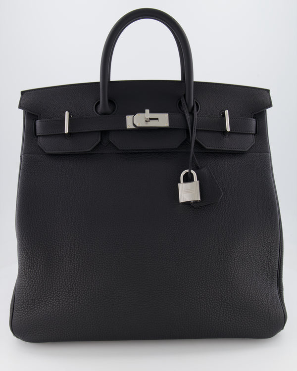 Hermès HAC Bag 40cm in Black Togo Leather With Palladium Hardware