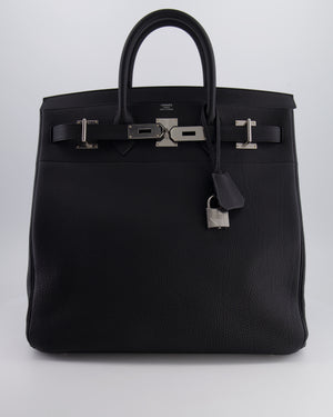 Hermès HAC Bag 40cm in Black Togo Leather With Palladium Hardware
