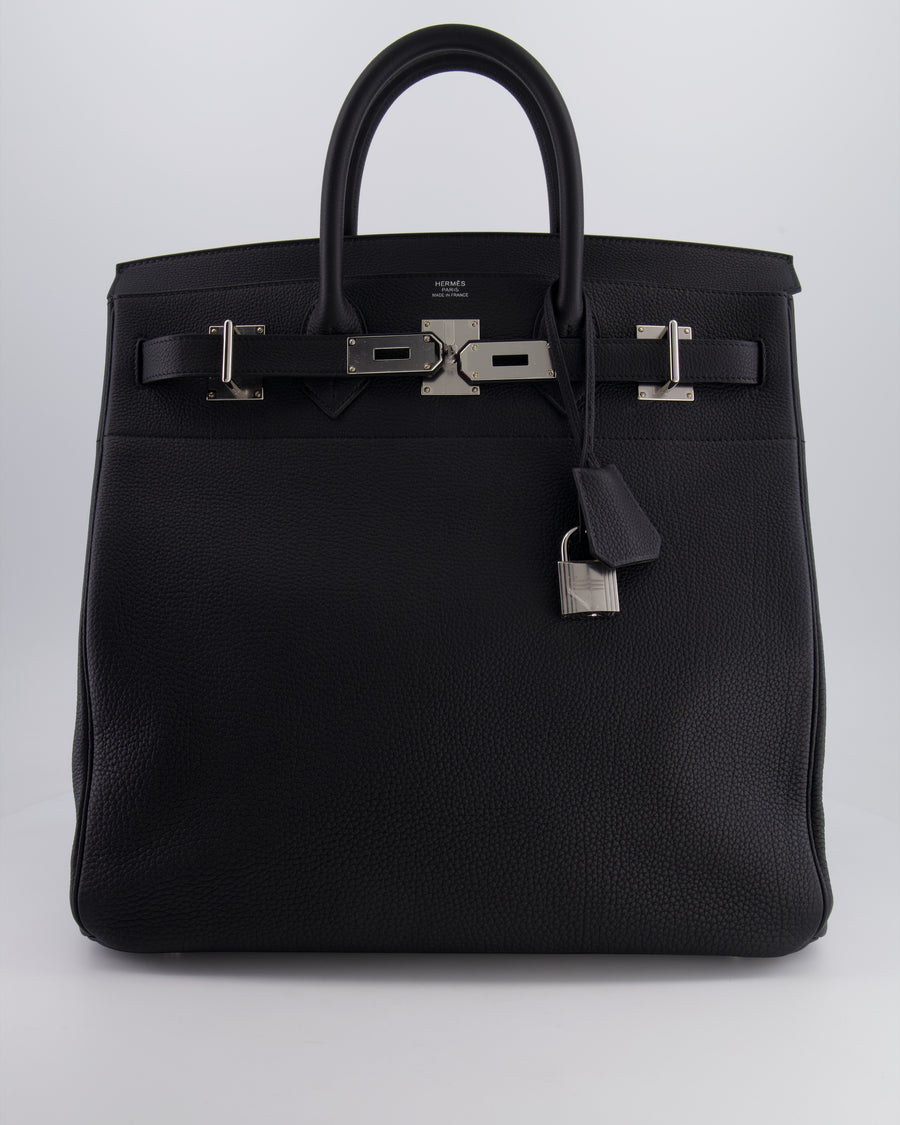 Hermès HAC Bag 40cm in Black Togo Leather With Palladium Hardware