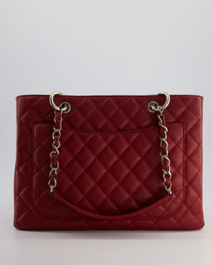 Chanel Red Grand Shopper Tote GST Bag in Caviar Leather with Silver Hardware