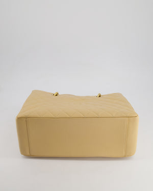 Chanel Beige Grand Shopper Tote GST Bag in Caviar Leather with Gold Hardware