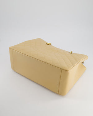 Chanel Beige Grand Shopper Tote GST Bag in Caviar Leather with Gold Hardware