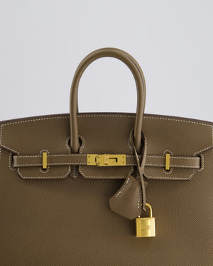 Hermès Birkin 25cm Bag Sellier in Etoupe Epsom Leather with Gold Hardware