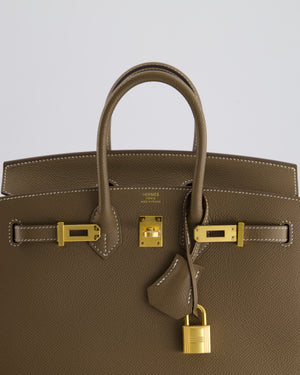 Hermès Birkin 25cm Bag Sellier in Etoupe Epsom Leather with Gold Hardware