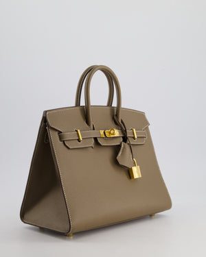 Hermès Birkin 25cm Bag Sellier in Etoupe Epsom Leather with Gold Hardware