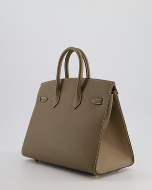 Hermès Birkin 25cm Bag Sellier in Etoupe Epsom Leather with Gold Hardware