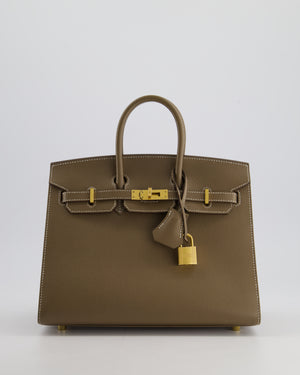 Hermès Birkin 25cm Bag Sellier in Etoupe Epsom Leather with Gold Hardware