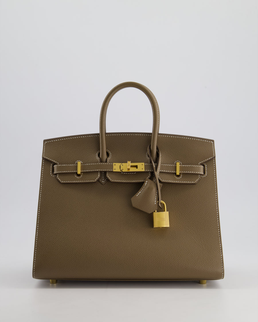 Hermès Birkin 25cm Bag Sellier in Etoupe Epsom Leather with Gold Hardware